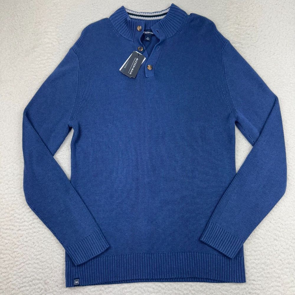 Mizzen+Main Blue Crewneck Sweater